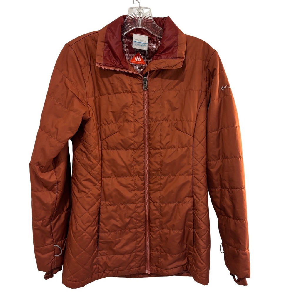 Columbia Omni-Heat Interchange Jacket Womens XS Orange Lightweight Full Zip Up